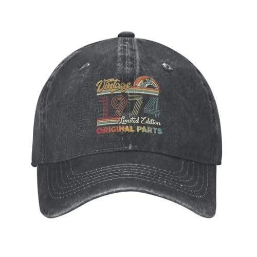 Casquette de baseball 1974 vintage en coton usé pour sorties de week-end décontractées