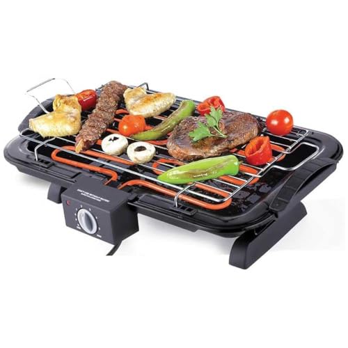 Bakaji Barbecue Elettrico BBQ da Tavolo Bistecchiera Elettrica Potenza Senza Fumo 2200 W con Griglia...
