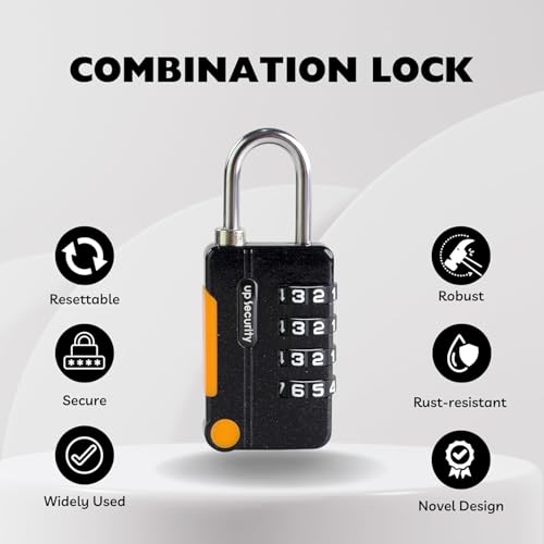 Image of ARVOX Premium 4 Digit Metal Combination Luggage Lock, Heavy Duty Resettable Number Lock for Bags, Suitcases, Backpacks & Travel Security, Pack of 2 (Black & Grey)