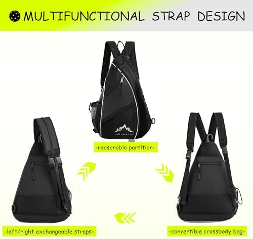 Himal Pickleball Bag- Adjustable Pickleball,Tennis,Racketball Sling Bag - Pickleball Backpack with Water Bottle Holder for Men and Women