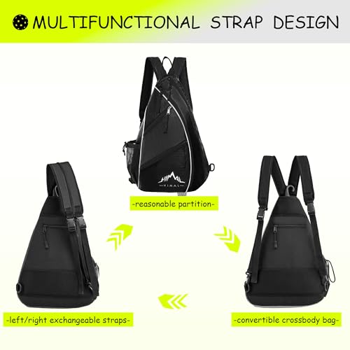 Himal Pickleball Bag- Adjustable Pickleball,Tennis,Racketball Sling Bag - Pickleball Backpack with Water Bottle Holder for Men and Women