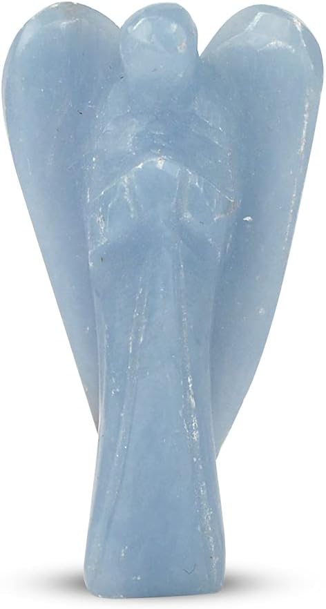 Angelite Angel Natural Crystal Stone Angel Size 1 Inch Approx. Charged by Reiki Grand Master & Vastu Expert (Color : Light Blue)