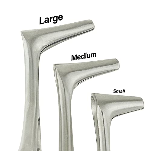 Image of Vienna Nasal Speculum ENT Instruments, Premium Quality Stainless Steel for Adult, Child, Infant - Small, Medium, Large - 3 Pcs