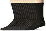 Gildan Men's Polyester Half Cushion Crew Socks, 12-Pack, Black, Shoe Size: 10-13