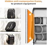 Sac à Dos K&F CONCEPT, Sacs à Caméra Étanches de Grande Capacité 25L | Sac à Caméra avec Compartiment pour Ordinateur Portable de 15,6" Compatible avec Canon/Nikon/Sony/DJI Drone Sac à Dos de Voyage, Noir-Rouge