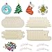 40PCS Unfinished Wooden Christmas Ornaments Bulk，Natural Wood Slices Wood Christmas Tree Ornaments with 40PCS Colorful Bells and 40PCS Wax Rope for Holiday Decoration and DIY Craft Making
