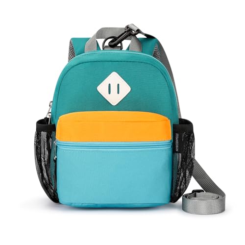 Image of STEAMEDBUN Toddler Backpack Leash for 1-3: Backpack with Leash for Boys Girls - Anti-Lost Harness Backpack for Walking, Orange Green Blue