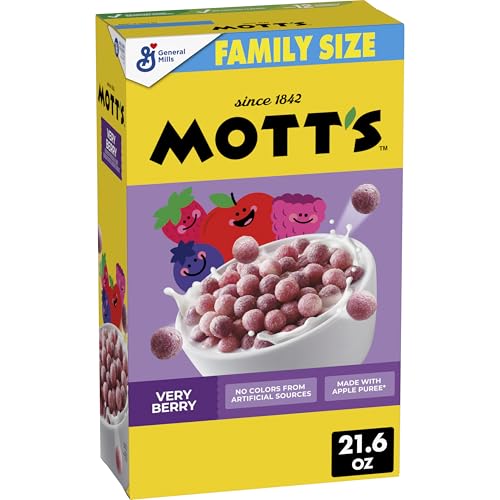 Mott's Very Berry Cereal, Made with Apple Puree, Whole Grain, Family Size, 21.6 oz