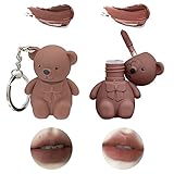 2 in 1 Key Chain Bear Lipstick Mist Matte Velvet Lipstick Waterproof Long Lasting Lip Gloss Cute Bea