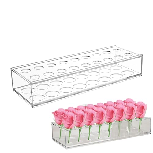 Jarrón De Flores Rectangular - Jarrón De Boda Rectangular, Centro De Mesa Floral Para Boda, Florero Grande De Flores, Jarrón De Acrílico De 14 Pulgadas De Alto Para Flores | Jarrón De Centro De Mesa