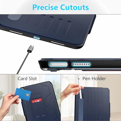 Lainergie Case for iPad (A16) 11th Generation 11''/iPad 10th Generation 10.9'', Slim Magnetic Multi-Angles Stand & Auto Sleep/Wake Case with Pen Holder & Card Slot for iPad 11th/10th Gen,Dark Blue by Lainergie - Image 7