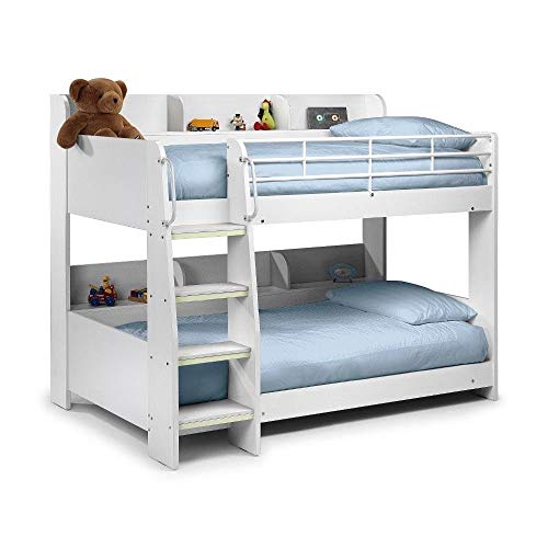 happybeds Domino White Finished Sleep Station Childrens Kids Bunk Bed Frame 3' Single