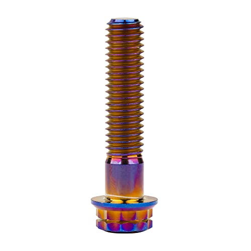 Image of Titanium Flange 12 Point Head M8 x15 20 25 30 35 40 45 50 55 60 65mm Screw Bolt Pack of 4 (M8x35mm, Burning Blue)