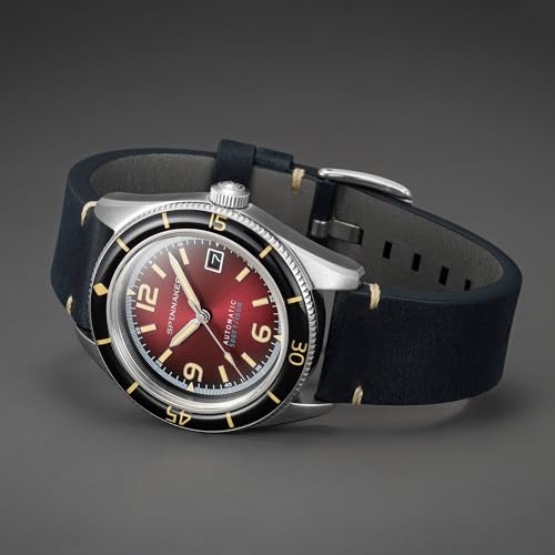 Image of Spinnaker Fleuss Men's Automatic Dive Watch - Miyota 8215 Movement, 43mm Stainless Steel Case, 150m Water Resistant, Leather Strap, SP-5055