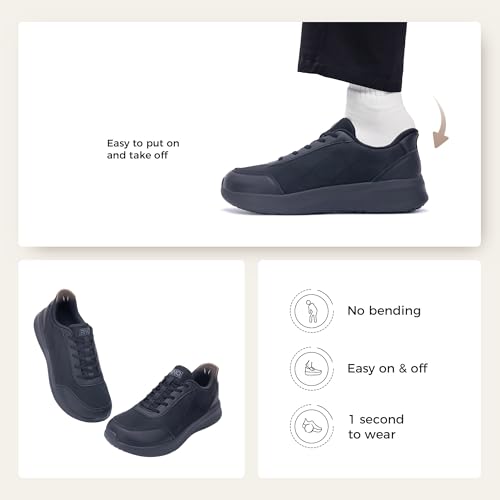 MEHOTO Mens Wide Toe Box Shoes Walking Arch Support Sneakers Comfortable Tennis Slip On Casual Shoes for Swelling Bunion Plantar Fasciitis US 7-123