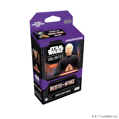 Asmodee - FFG - Star Wars: Unlimited Trading Card Game - Master of Intrige - Spotlight Deck Palpatine - Biglietti esclusivi TCG per bambini e adulti, età 12+, 2+ giocatori, 20 minuti, tedesco