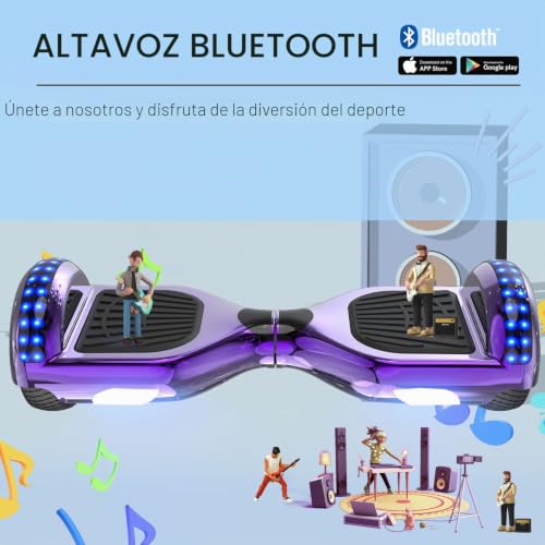 Miniatura 3 de Rcb Hoverboard 6.5 Auto-Equilibrio Para Niños, De Auto-Equilibrio Hoverboards Con Luces Led Integradas Y Bluetooth, Hoverkart Go-Kart, Regalo Para Niños Y Adultos