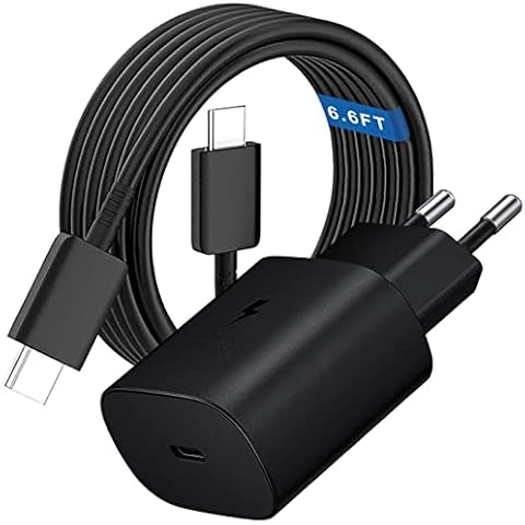 Cargador Rápido de 25W para Samsung con Cable USB C Carga Rápida de 2M Cover