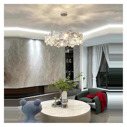 Lustre moderne en cristal anneau magique or et argent d'exception