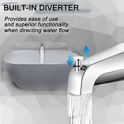 Siikeye Bathtub Tub Faucet Spout With Diverter For Slip-Fit Copper Pipe Connections, Chrome #TOP3