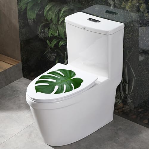 WC Aufkleber Toilettensitz in Form Von Grünpflanzen - Zisterne Wandaufkleber, Toilettendeckel Abziehbilder, Bolzenabdeckungen - Dekorativ für Badezimmer Schrank (4)