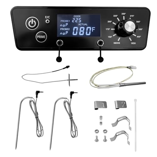 QAGGUM Digital Thermostat Control Board Kit Fit for Pit Boss PBV3P1 PBV4PS1 PBV5P1 Series Vertical Smoker, Digital Thermostat Panel with Meat Probes, Temp Sensor & Ignition Hot Rod