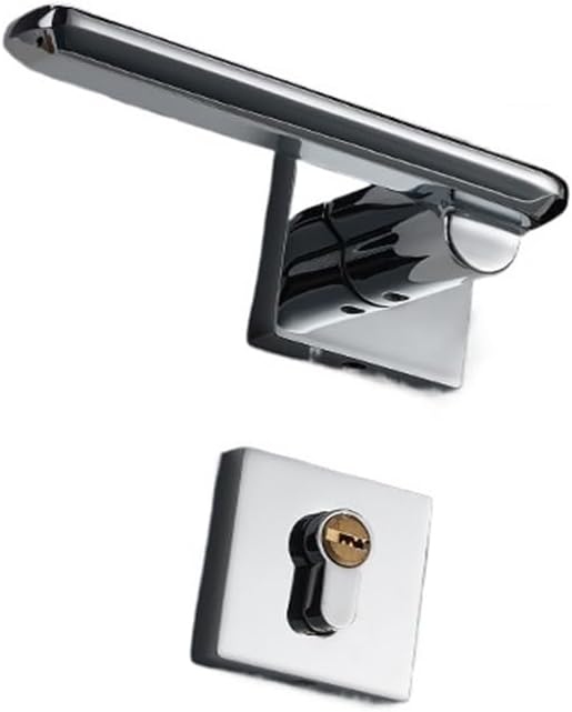 Indoor Silent zinc Alloy Handle Lock Golden Bedroom Door Home Decoration American Wooden Door Indoor Split Door Lock(D32 S970 Bright Chrome Silent)