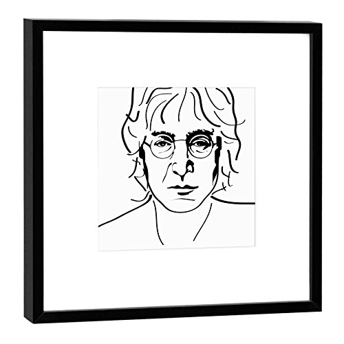 Tableau mural John Lennon COGNOSCO avec cadre sombre | Décoration musique 52x52 cm