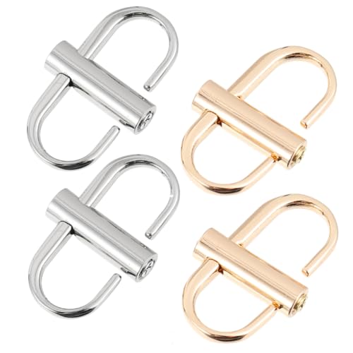 HOMSFOU Metal Chain Bag Strap Buckles Adjustable Buckles for Bag Strap Accessories 4pcs Light Gold and Pearl White