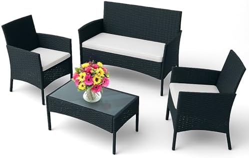 EconoHome 4-Piece Outdoor Patio Furniture Set - Patio Set with 2 ...