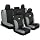 CAT Black & Gray Car Seat Covers Full Set - Front Seat Covers & Rear Bench Seat Cover - Airbag Compatible, 60/40 Split Bench for Mid-Size Trucks & SUVs - Automotive Interior Seat Accessories