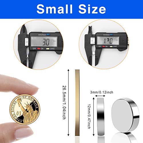 Trymag Magnets, 60Pcs Strong Rare Earth Magnets Small Round Fridge Magnets For Whiteboard, Heavy Neodymium Magnets Locker Magnets For Crafts, Whiteboard, Scientific Models - 0.47 Inch D X 1/8 Inch H #TOP1