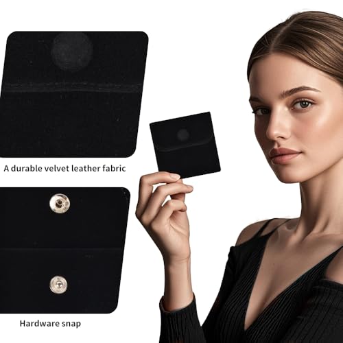 Bolsas de terciopelo para joyas pequeña funda microfibra anillos pulseras negro 4