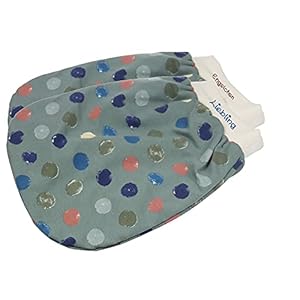 Trappelzak stippen grijsblauw baby met naam, slaapzak gepersonaliseerd, babyslaapzak in verschillende maten (grijsblauw, 48)