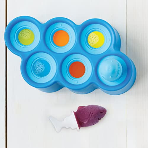 Zoku Fish Pop Molds, 6 Different Easy-Release Silicone Popsicle Molds In One Tray, Unique Sea-Creature Designs, Bpa-Free #TOP6