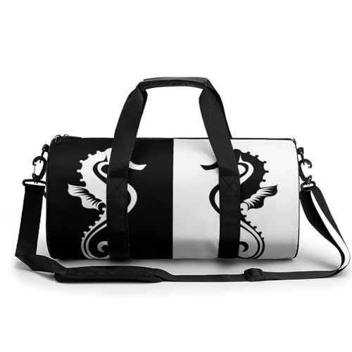 Sac de sport hippocampe blanc et noir, le duffel bag parfait pour bouger