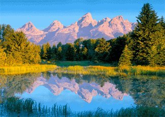 Teton Range, Wyoming - 3D PostCard Greeting Card