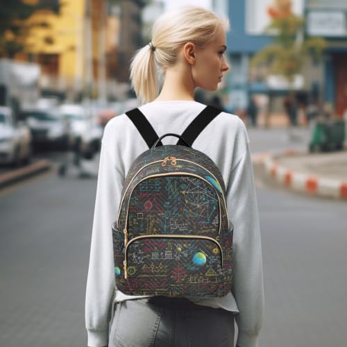 Mini sac à bandoulière et sac à dos science mathématique ado noir - 7