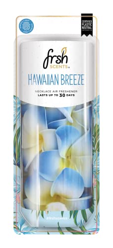 FRSH Scents FR9767 x1 Hawaiian Breeze Scented Blue Hanging Flower Necklace - Lifespan of up to 30 Days - Ideal for Rear-View Mirrors and Hanging Handles