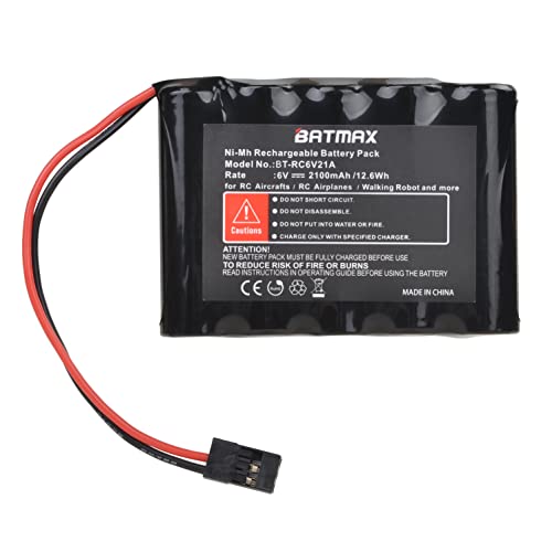 Batmax 6V 2100mAh Receiver Battery Pack with Hitec Connectors for ...