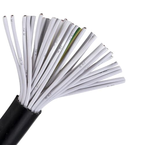Electrical Wire,Trunking Solid Black Soft Sheathed Wire Multi-Core Control Cable 40 Cores 0.2mm 0.3mm 0.5mm 0.75mm Wire Copper Conductor Electric Cable Connector Loom (Size : 1meter, Color : 40 cores