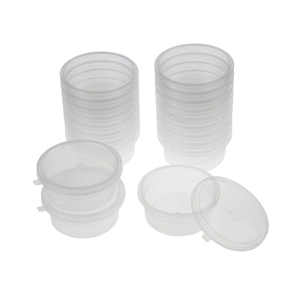 Sitrda 20PCS Foam Ball Storage Containers With Lids,Translucent Reusable Slime Storage Cups Containers for Glue/Water/Cosmetic/Plasticine