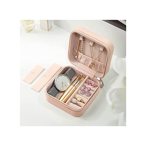 Image of Rishabh Overseas Jewellery Box for Women | Mini Portable Travel Case Display Storage Holder | PU Leather Small Organizer for Rings, Stud, Necklaces, Earrings & Ornaments (Multicolor)