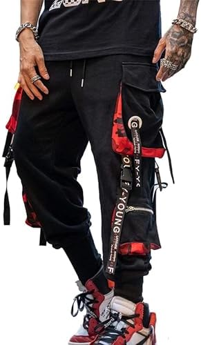 Men’s Joggers Punk Cargo Baggy Techwear Hip Hop Harem Streetwear Tactical Track Pants