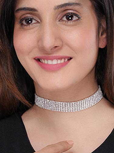 Image of Yellow Chimes Necklace for Women and Girls Fashion Choker Necklace for Women Western | Statement Rhinestone Choker Necklace| Birthday Gift for Girls & Women Anniversary Gift for Wife