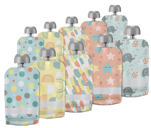 LittleWhispers Reusable Baby Food Pouches (10 Pack)