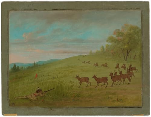 Peinture murale Antelope Shooting George Catlin toile abstraite 60x90