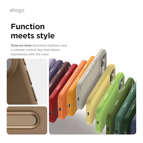 Image of elago for iPhone 17 Pro Max Case, Premium Magnetic Silicone Case, Compatible with MagSafe, Liquid Silicone Material, Protective Cover, Shockproof, Slim Phone, 6.9 inch (Brown)