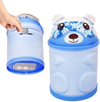 FunBlast Piggy Bank – Bear Shaped Coin Box for Kids, Money Bank for Kids, Money Box for Kid, Coin Box with Password Lock, Gifts for Girls, Best Return Gifts for Kid (Blue)