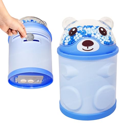 FunBlast Piggy Bank – Bear Shaped Coin Box for Kids, Money Bank for Kids, Money Box for Kid, Coin Box with Password Lock, Gifts for Girls, Best Return Gifts for Kid (Blue)